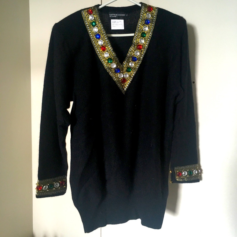 Vintage Lambswool Decorated Sweater